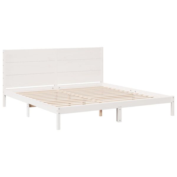 vidaXL Extra Long Bed Frame without Mattress White 200x220 cm Solid Wood