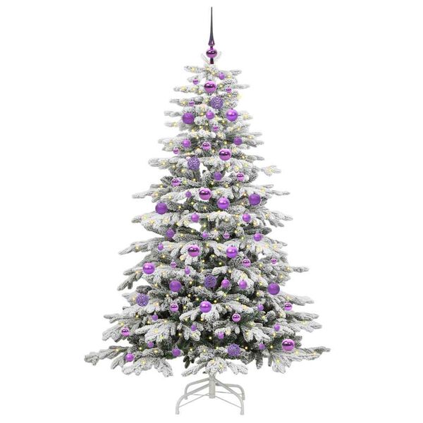 vidaXL Artificial Hinged Christmas Tree White 180 cm PE and PVC