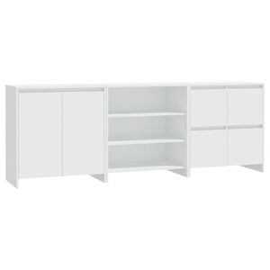 vidaXL 3 Piece Sideboard White Engineered Wood