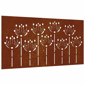 vidaXL Garden Wall Decoration 105x55 cm Corten Steel Flower Design