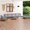 vidaXL 9 Piece Garden Lounge Set Grey Solid Pinewood