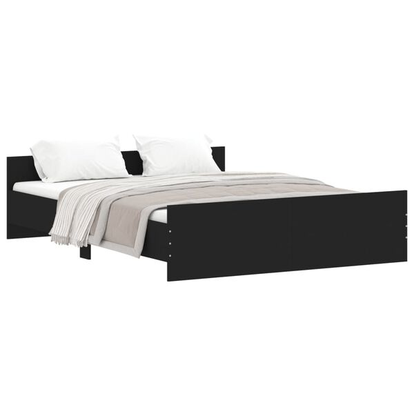 vidaXL Bed Frame without Mattress Black 140x200 cm