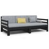 vidaXL Pull-out Day Bed without Mattress Black 2x(80x200)cm