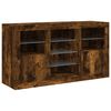 vidaXL Sideboard with LED Lights Smoked Oak 123x37x67 cm
