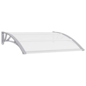 vidaXL Door Canopy Grey and Transparent 120x75 cm PC
