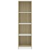 vidaXL 4-Tier Book Cabinet White and Sonoma Oak 40x24x142 cm Engineered Wood