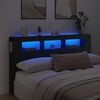 vidaXL LED Headboard Black 180x18.5x103.5 cm Engineered Wood