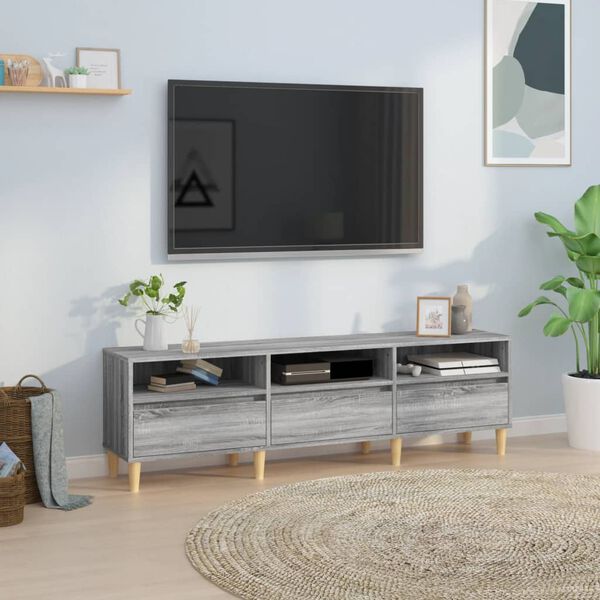 vidaXL TV Cabinet Grey Sonoma 150x30x44.5 cm Engineered Wood