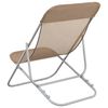 vidaXL Folding Beach Chairs 2 pcs Taupe Textilene&Powder-coated Steel
