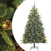 vidaXL Artificial Hinged Christmas Tree with Cones Green 210 cm