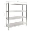 vidaXL 4-Tier Kitchen Shelf 150x48x155 cm Stainless Steel