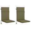 vidaXL High Back Chair Cushion GEMERT 2 pcs 100% Polyester Olive Green