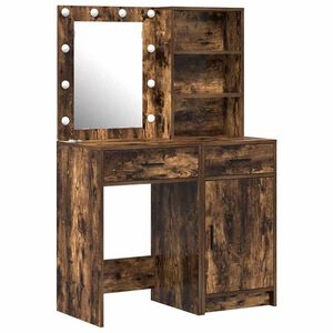 vidaXL Dressing Table Set with Drawer 2 pcs Smoked Oak Engineered Wood
