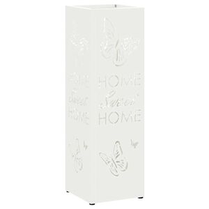 vidaXL Rain Umbrella Stand White 15.5 x 15.5 x 49 cm Steel