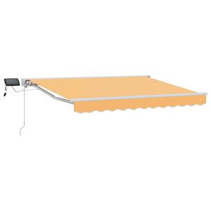 vidaXL Manual Awning Frame with LEDs Sand 4.5 x 3.5 m