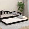 vidaXL Bed Frame without Mattress Black 80x200 cm Solid Wood Pine