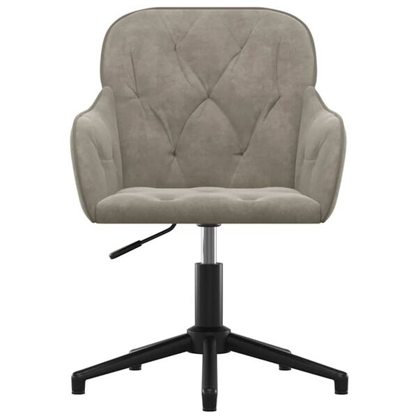 vidaXL Office Chair Light Grey 56 x 61.5 x 72 cm Velvet