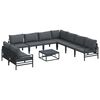 vidaXL Garden Sofa Set with Cushion 10 pcs Black Steel
