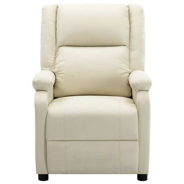 vidaXL Massage Chair Cream White Faux Leather