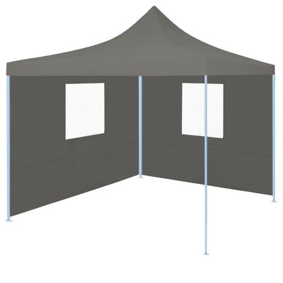 vidaXL Professional Folding Party Tent with 2 Sidewalls 2x2 m Steel Anthracite