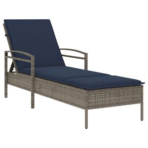 vidaXL | Sun Lounger | Reclining Grey 63 x 200 x 81 cm Poly rattan