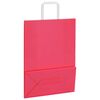 vidaXL Paper Bags 250 pcs with Handles Pink 26x12x35 cm