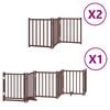 vidaXL Dog Gate with Door Foldable 12 Panels Brown 600 cm Poplar Wood