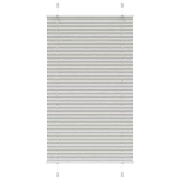 vidaXL Pleated Blind Light Grey 80x150 cm Fabric Width 79.4 cm Polyester