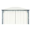 vidaXL Gazebo with Curtain&LED String Lights 4x3 m Cream Aluminium