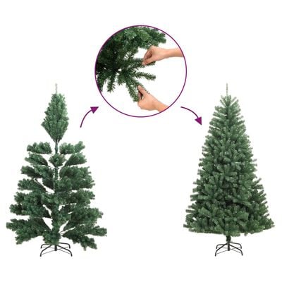 vidaXL Artificial Christmas Tree with Stand Green 210 cm PVC