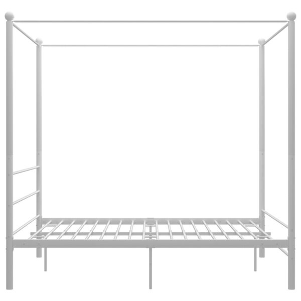 vidaXL Bed Frame with Canopy without Mattress White 160x200 cm Metal