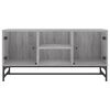 vidaXL TV Cabinet with Glass Doors Grey Sonoma 102x37x50 cm