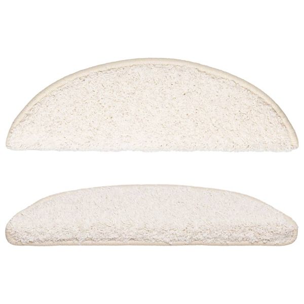vidaXL Stair Mats 15 pcs 56x17x3 cm White Half Round