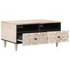 vidaXL Coffee Table with Drawer White 80 x 54 x 40 cm Solid Mango Wood