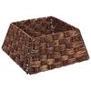 vidaXL Christmas Tree Collar Square Brown Wash 70 x 70 x 28 cm