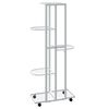 vidaXL 5-Floor Flower Stand with Wheels 44x23x100 cm White Iron