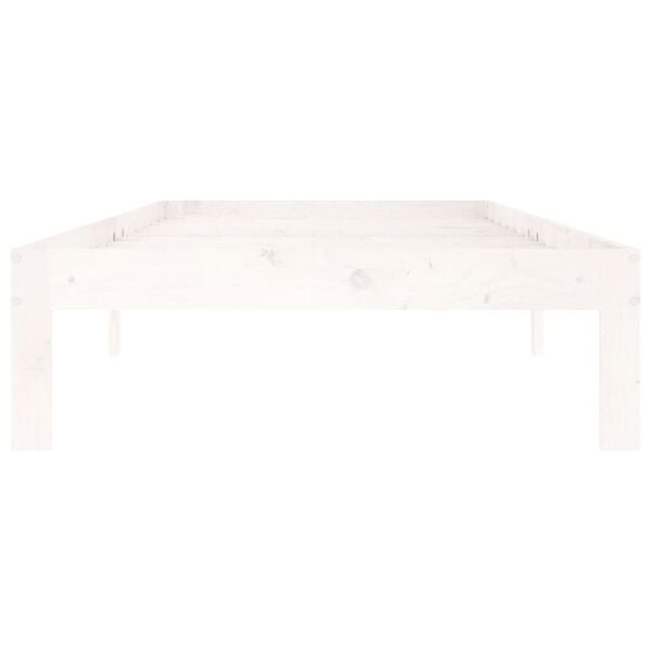 vidaXL Bed Frame without Mattress White Solid Wood Pine 90x200cm