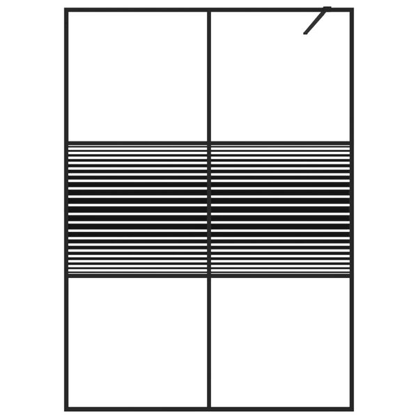 vidaXL Walk-in Shower Wall Black 140x195 cm Clear ESG Glass