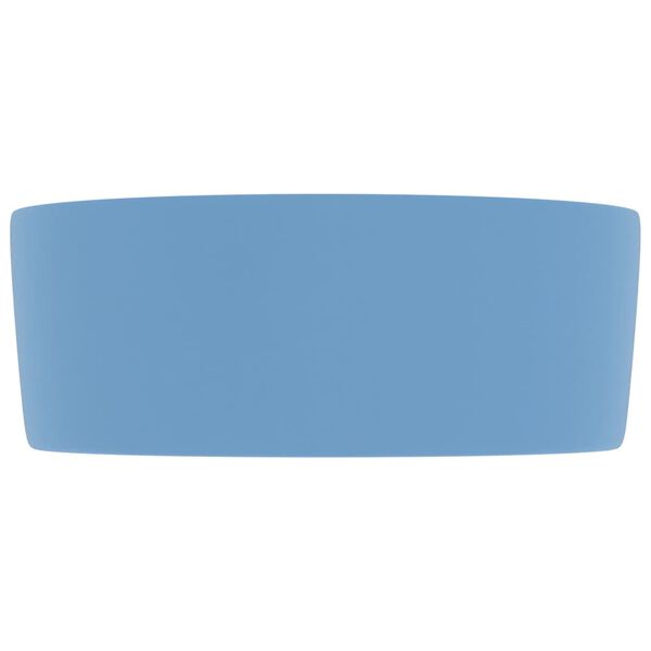 vidaXL Luxury Wash Basin Round Matt Light Blue 40x15 cm Ceramic