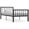 vidaXL Bed Frame without Mattress Black Metal 100x200 cm