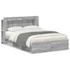 vidaXL Bed Frame with Storage Grey Sonoma 160 x 200 cm Engineered Wood