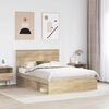 vidaXL Bed Frame with Headboard Sonoma 160 x 200 cm Solid Pine Wood
