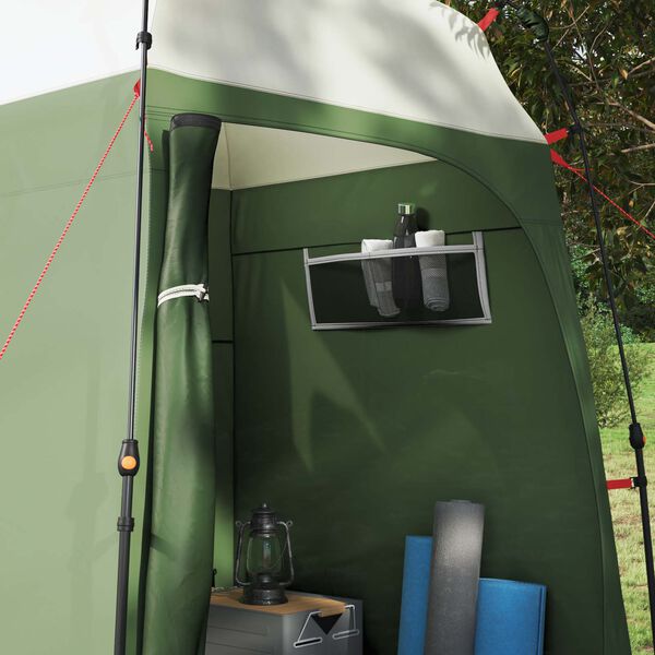 vidaXL Shower Tent Folding with Storage Green 160 x 160 x 227 cm Steel