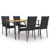 vidaXL Dining Set | Black, Natural