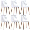 vidaXL Dining Chairs 6 pcs White Plastic