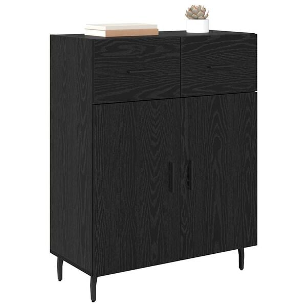 vidaXL Sideboard Black Oak 69.5 x 34 x 90 cm Engineered Wood