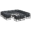 vidaXL Garden Sofa Set 14 pcs Black Aluminium