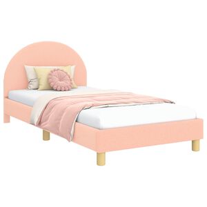 vidaXL Children's Bed Frame with Headboard Pink 90 x 190 cm