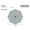 Madison Garden Parasol Flores Luxe 300 cm Round Grey