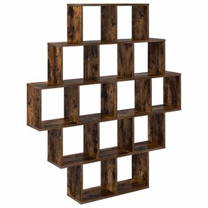 vidaXL Wall Shelf Smoked Oak 120 x 20 x 136 cm Engineered Wood